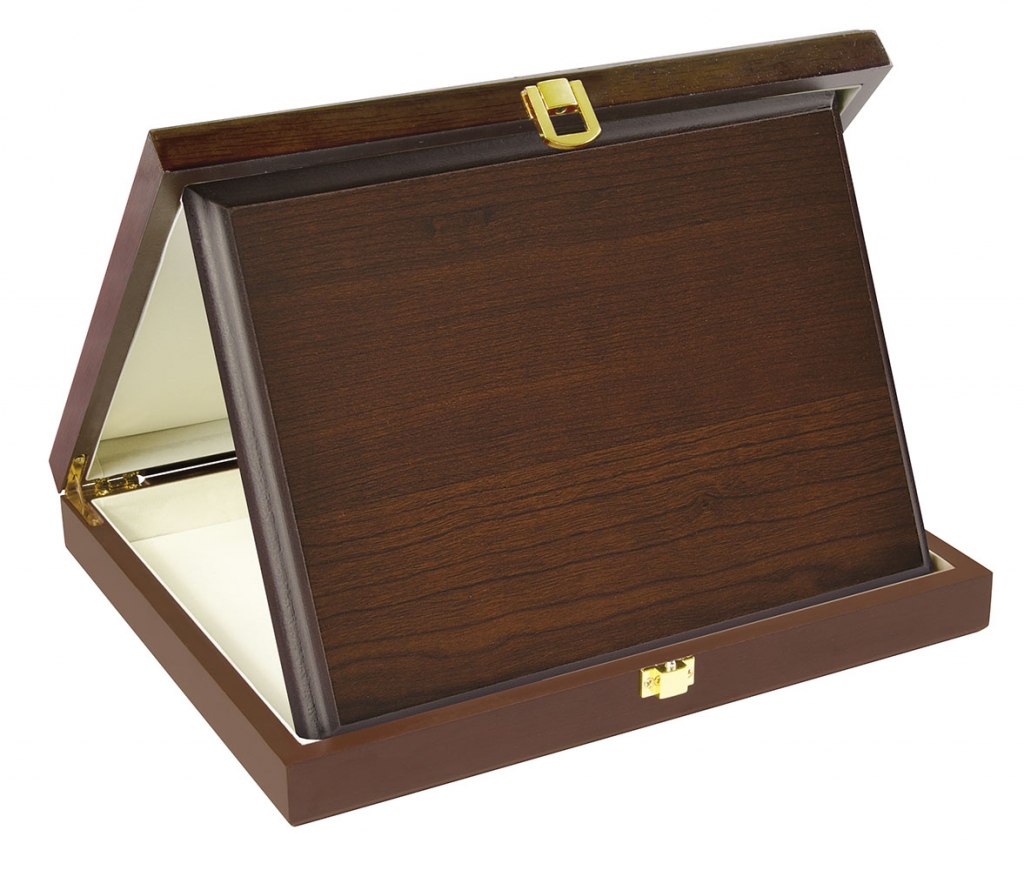 PLAQUE BOX WALNUT 230X180  MM