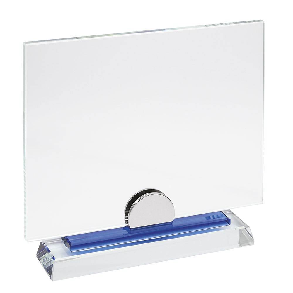 GLASS PLATE WITH BLUE PROFILE 210x170 mm