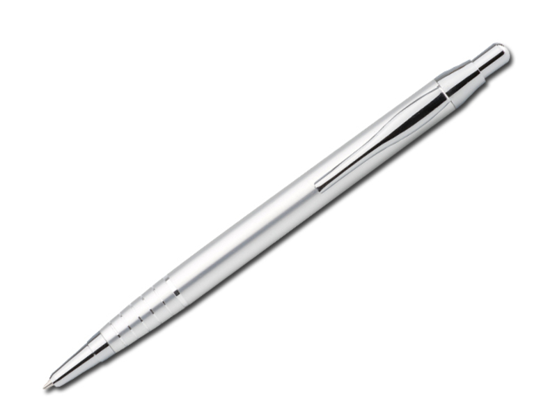 BELA metal ball pen, blue refill, Satin silver