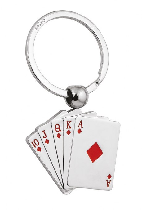 ROYAL FLUSH POKER DIAMONDS KEY RING