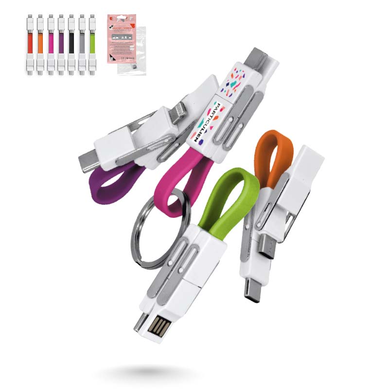 5 IN 1 KEYCHAIN USB CHARGE AND DATA TRANSFER CABLE