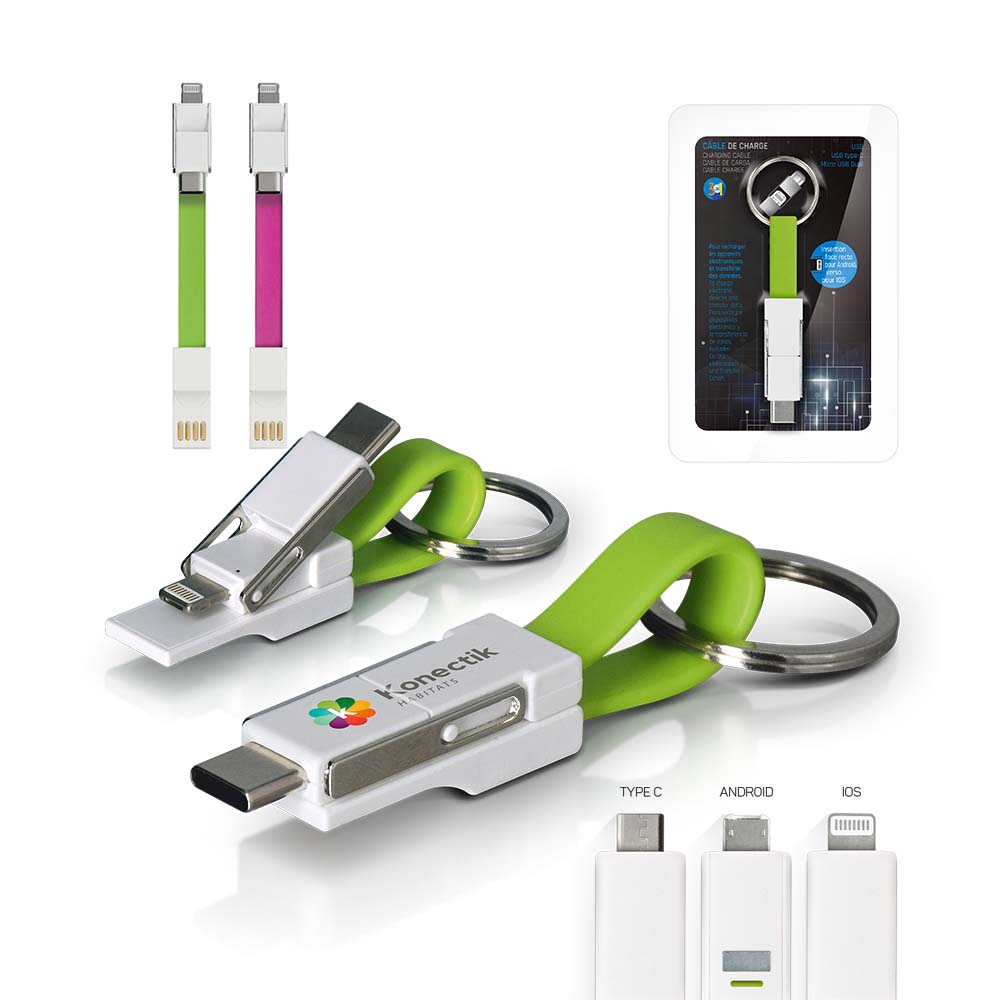 CHARGING CABLE AND DATA TRANSFER 3-IN-1 MICRO USB