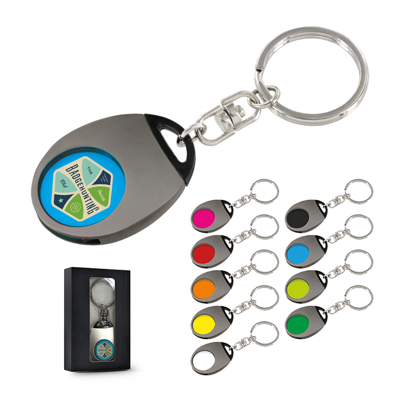 METAL KEY-RING WITH PLASTIC TOKEN