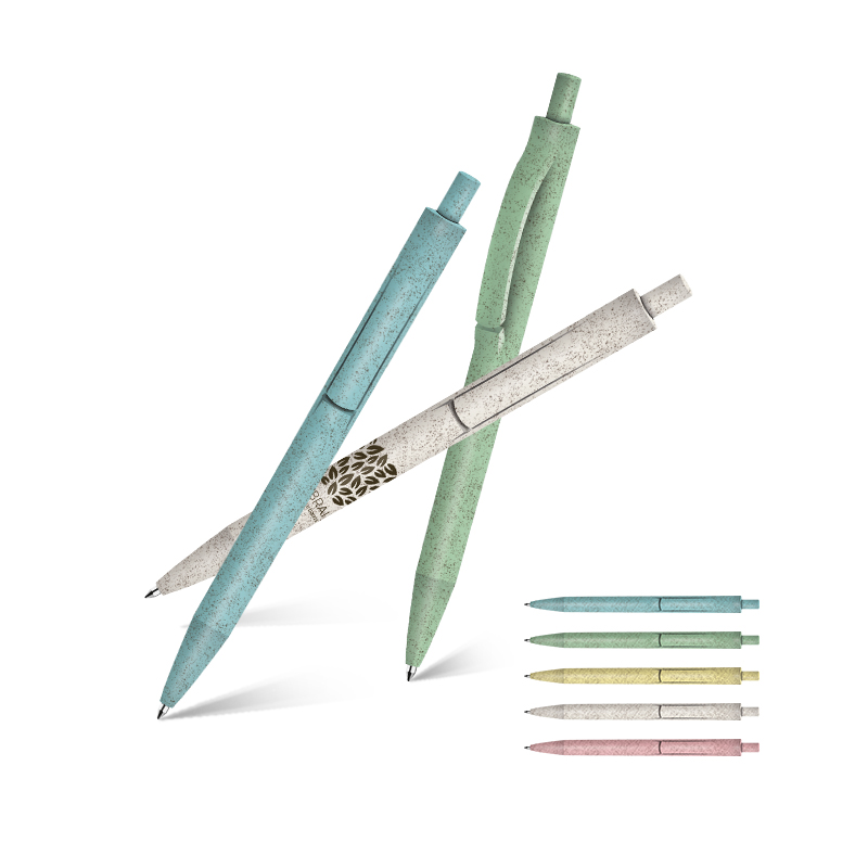 BLUE INK BALL-POINT PEN WITH BODY AND CLIP IN BIO-SOURCED PLASTIC