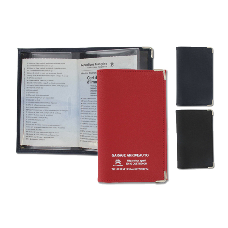 (FRENCH) VEHICLE REGISTRATION DOCUMENT HOLDER, LYCHEE PATTERN PVC