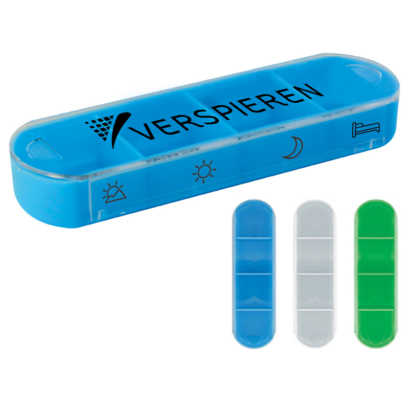 Daily pill-box with sliding lid