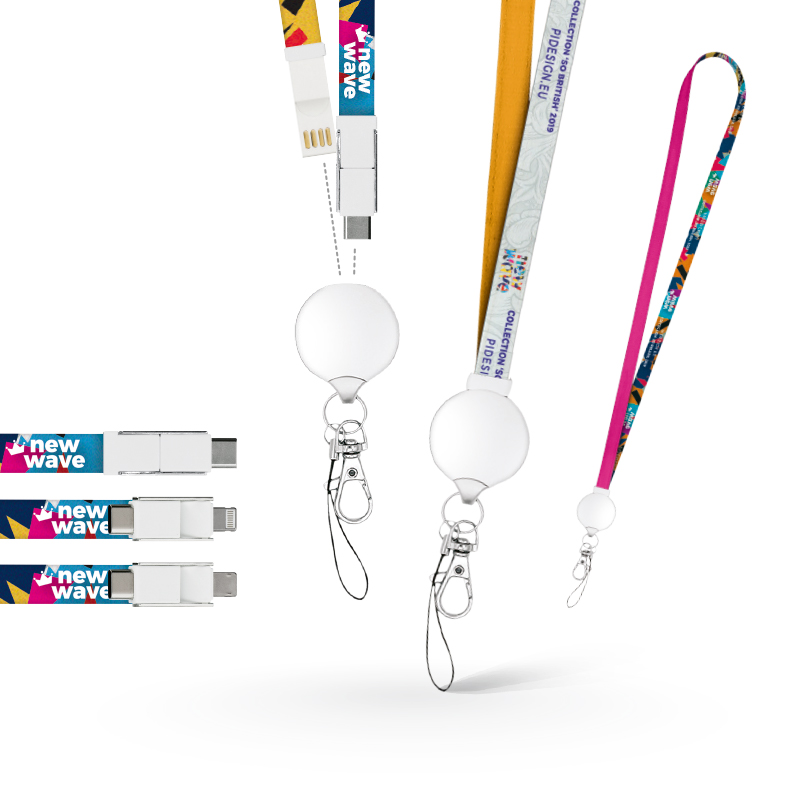3-IN-1 CHARGING AND DATA TRANSFER CABLE LANYARD