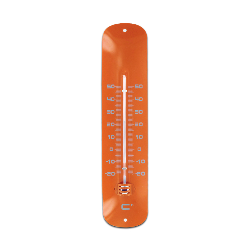 30cm thermometer in lacquered metal, with blue alcohol.