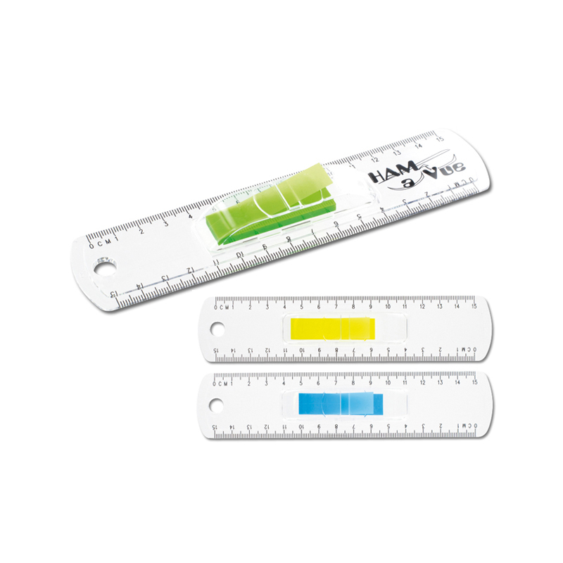 15cm TRANSPARENT RULER WITH PAGE FLAGS