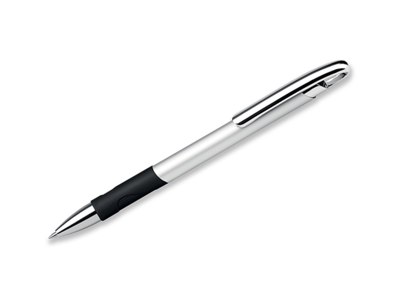 BENDY metal ball pen, blue refill, Satin silver