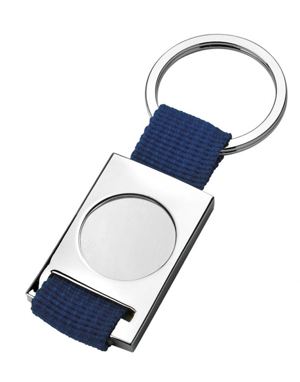 DARK BLUE FABRIC KEY RING 25