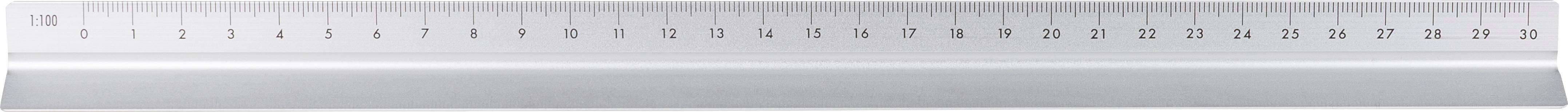 Aluminium 30 cm triangle-shaped ruler Tavi