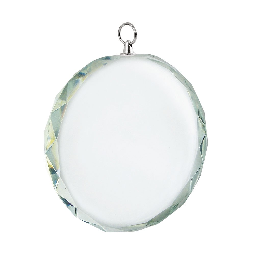 Medal white glass 60x60x12 mm