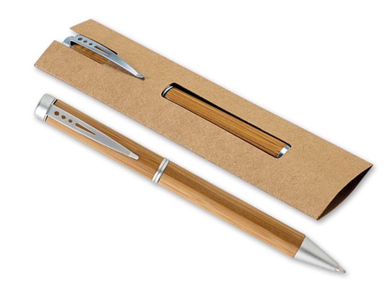 LAKE BAMBOO ball pen made of bamboo wood, blue refill, Natural