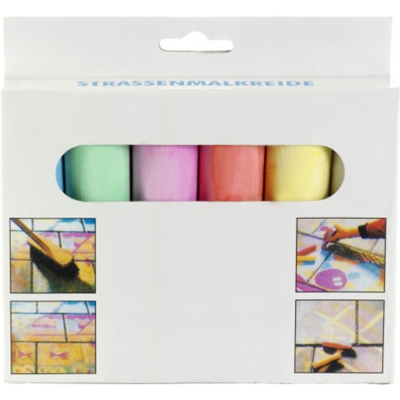 Chalk in six different colours.