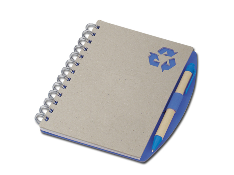 RAINER notebook with ball pen, blue refill, Sky blue