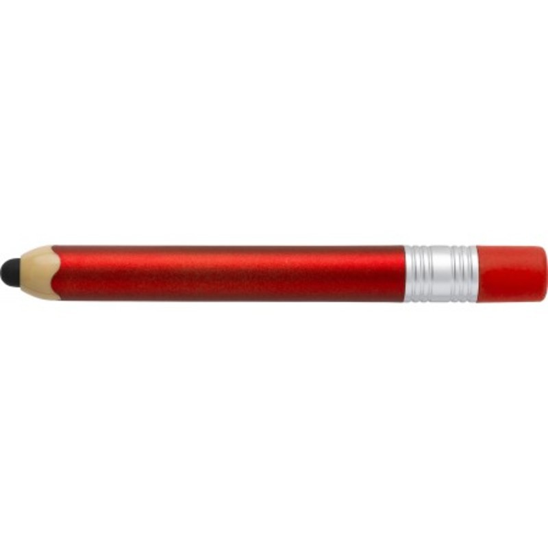 Plastic ballpen in the shape of a pencil.
