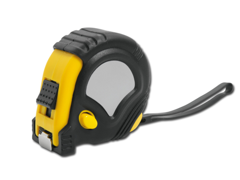 LAURER plastic tape measure with stopping, 3 m, Yellow
