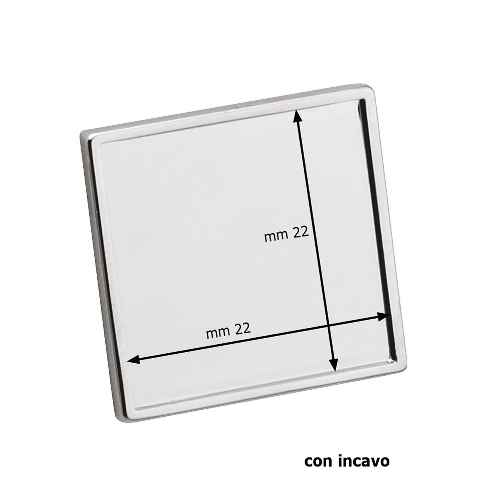 SQUARE BROOCH 25X25 RECESS 22.2X22.2MM