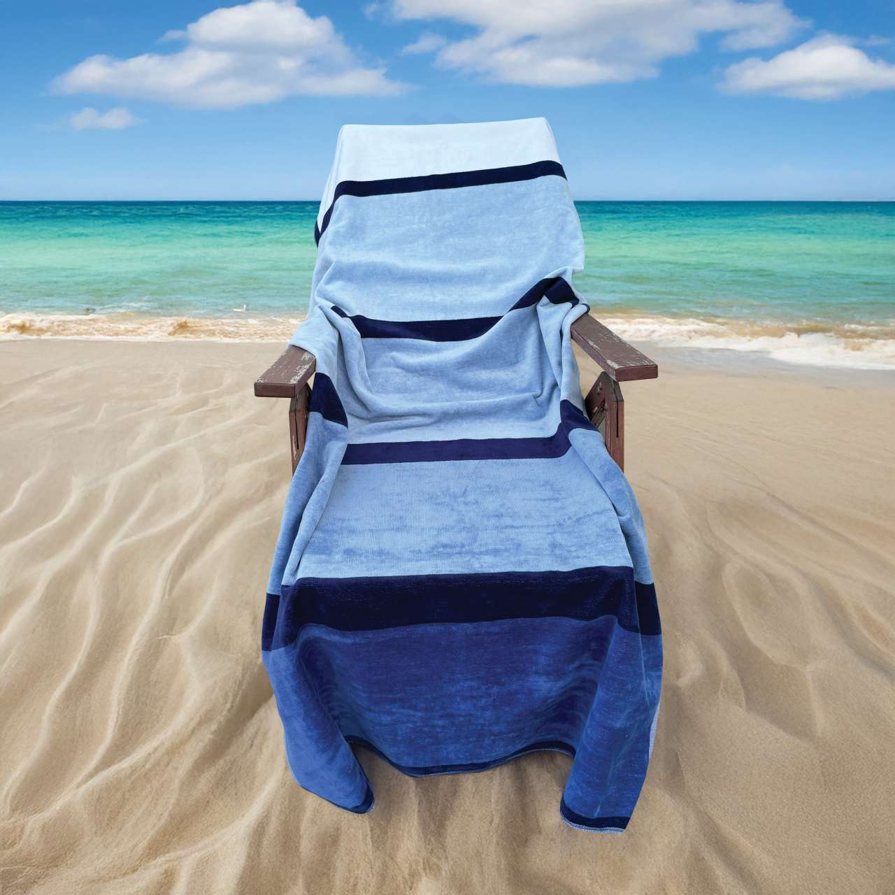 OLIMA „BLUE WAVE” BEACH VELOUR TOWEL