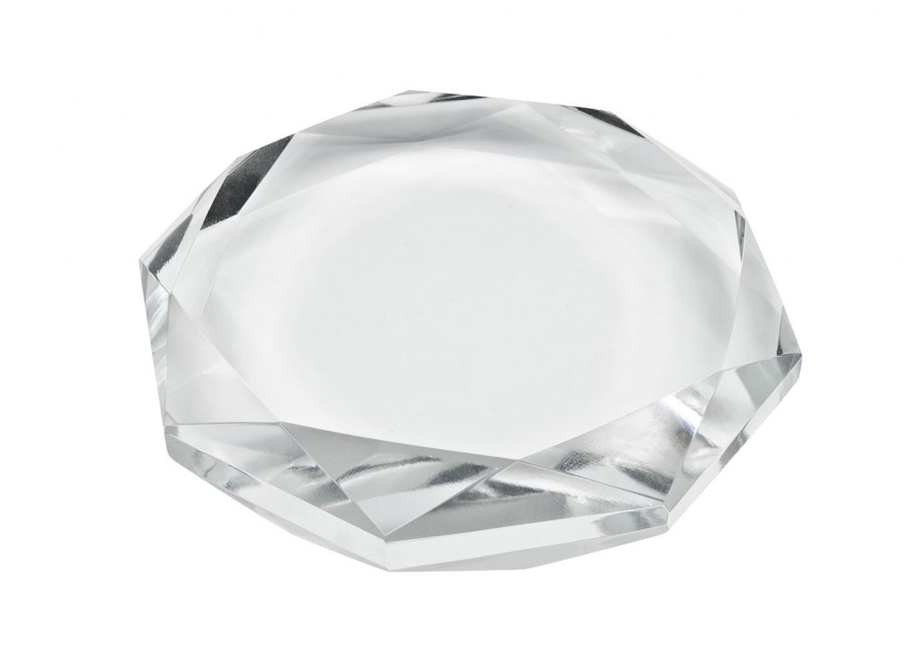 GLASS PAPERWEIGHT diam 80 h 19 mm