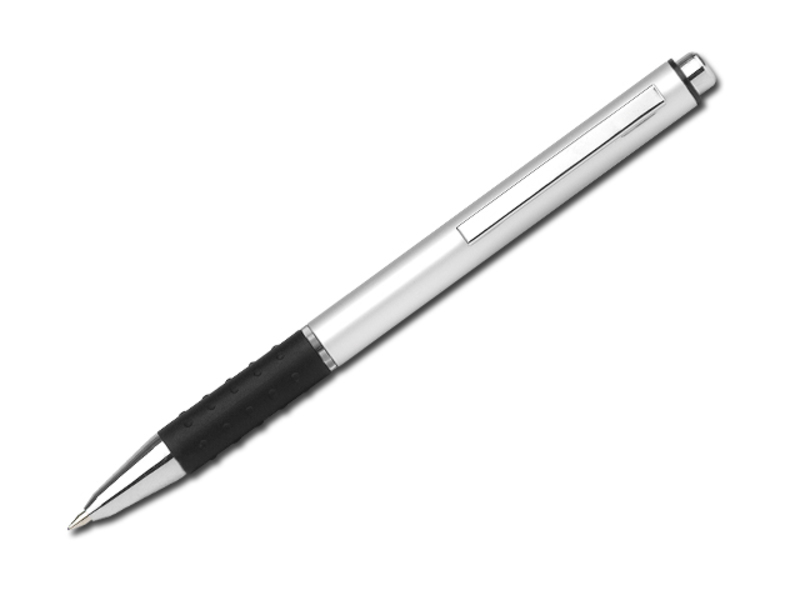 ELKE metal ball pen, blue refill, Satin silver