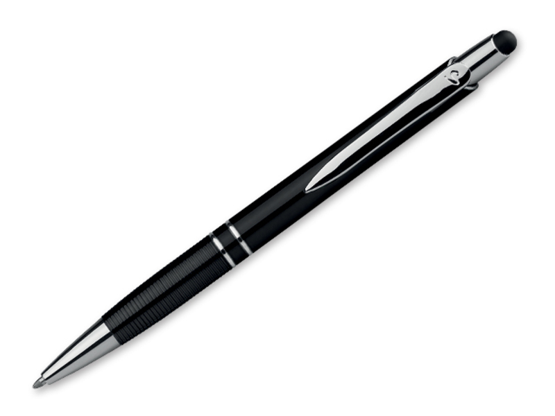 MARIETA UV STYLUS plastic ball pen, blue refill 0,7 mm with low viscosity, SANTINI, Black