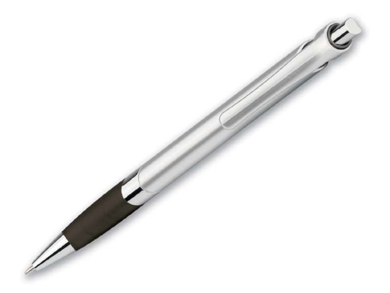 MOLLA SILVER plastic ball pen, blue refill, Black