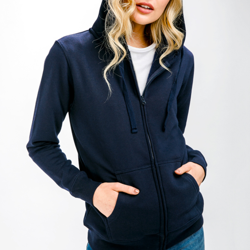 AMSTERDAM WOMEN. Women's hooded full zipped sweatshirt