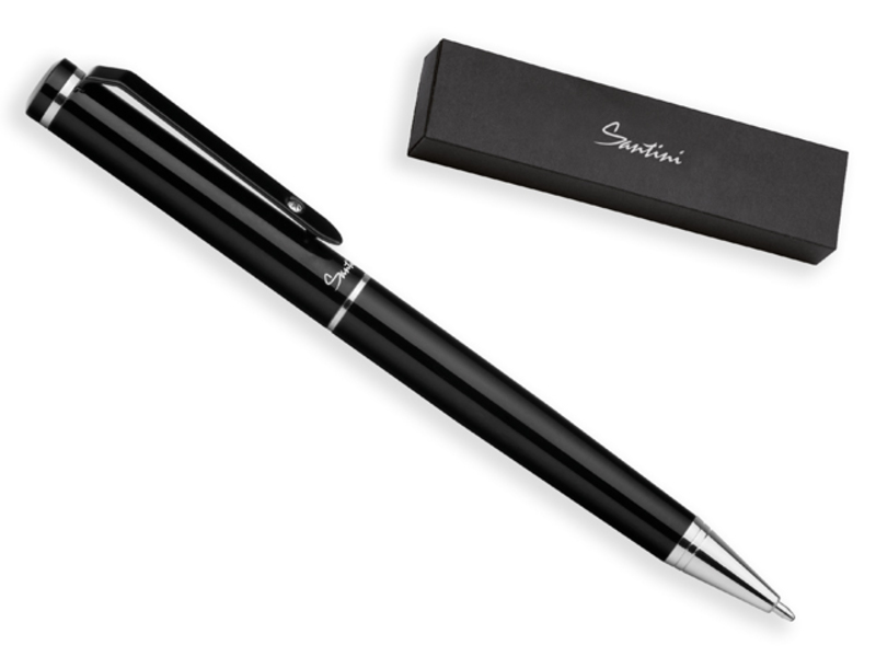 CALIOPE metal ball pen in gift box, SANTINI, Black
