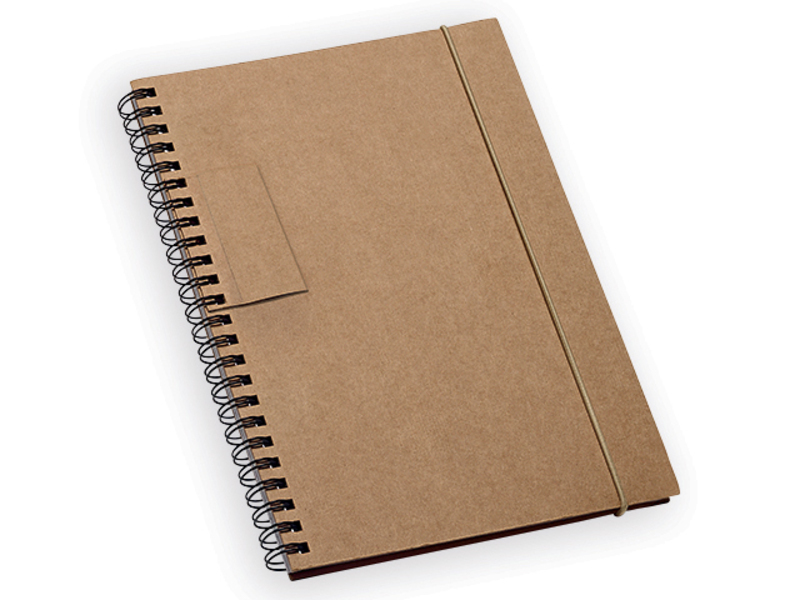 GARDEN notepad with pen loop, 120 lined pages, Black