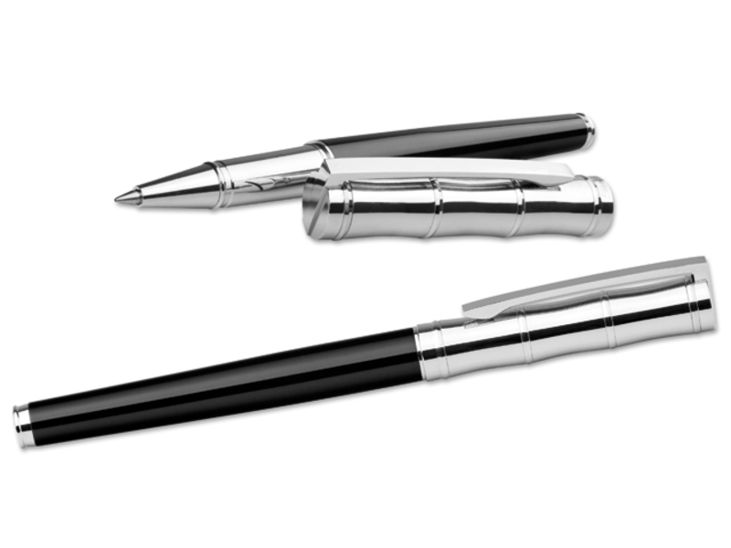 ELIO ROLLER metal roller pen in gift box, SANTINI, Black