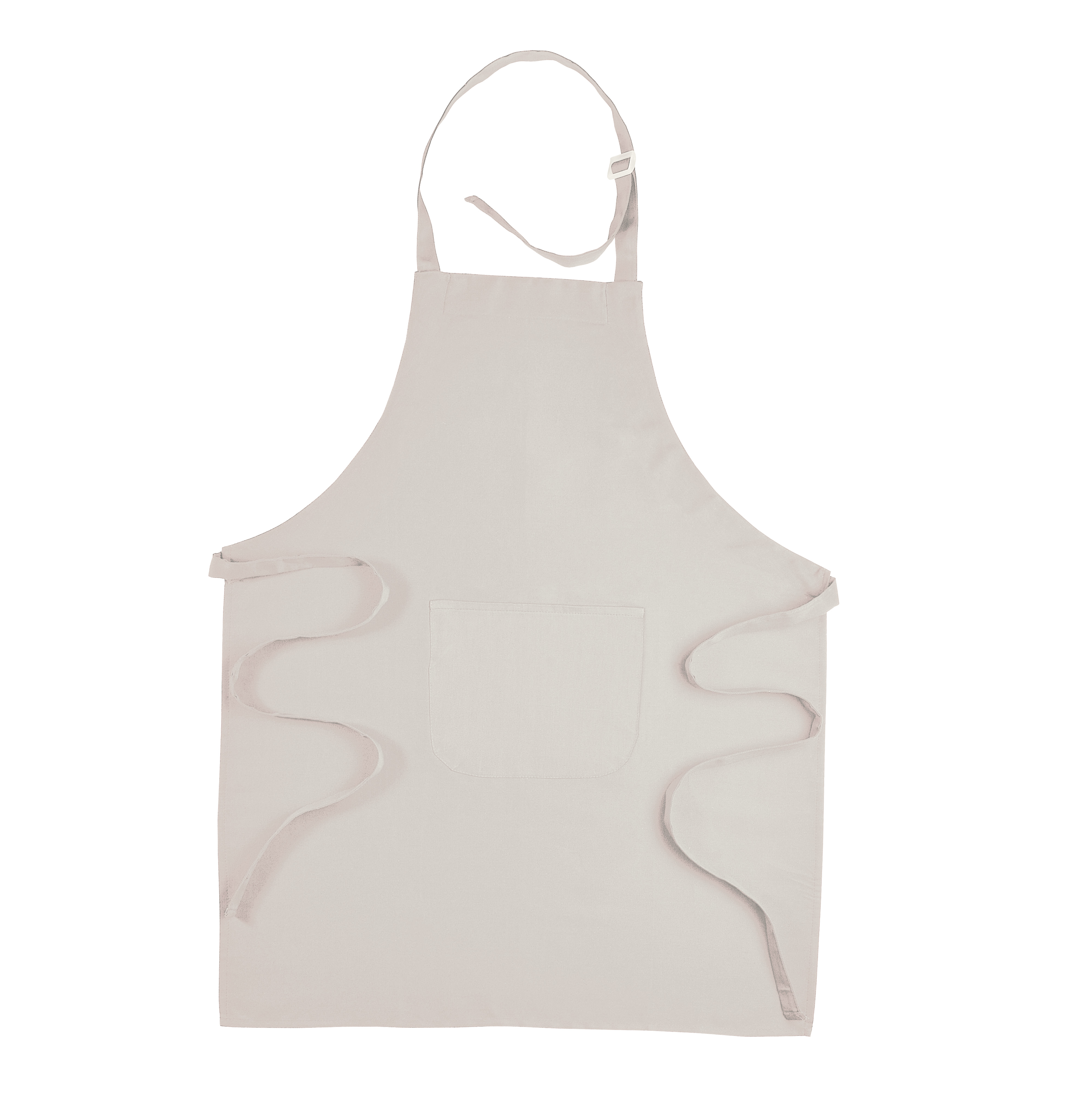 Long apron with front pocket and adjustable metal closure Natural