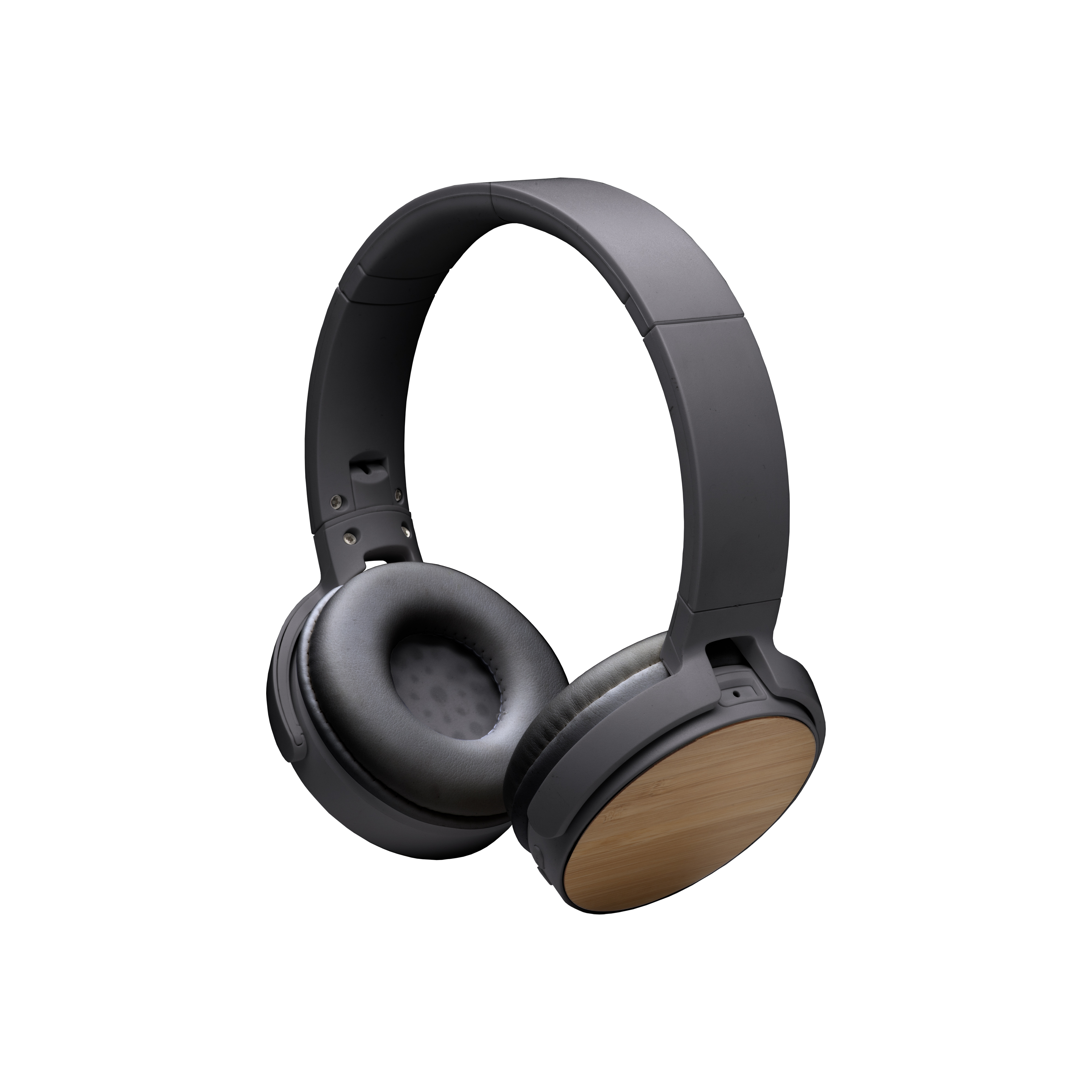 ABS and bamboo foldable bluetooth headphones Black