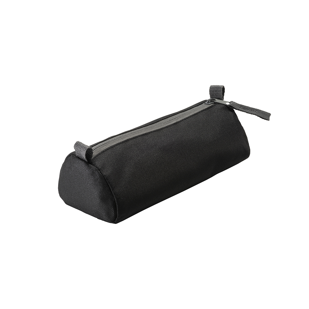 600D polyester pencil case with zip closure Black