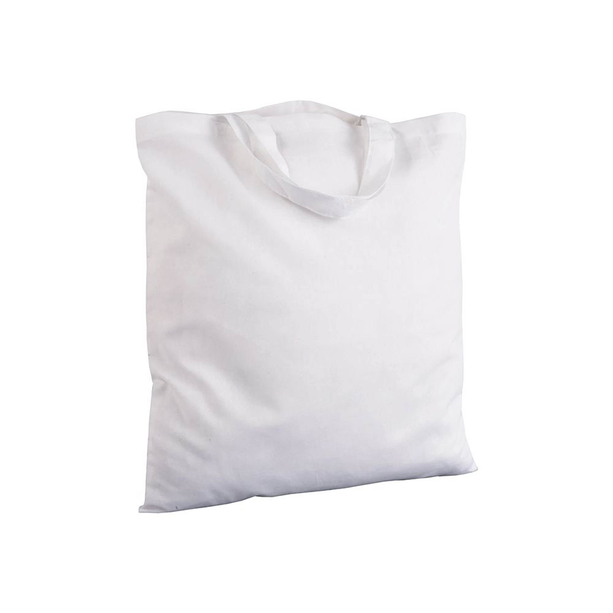 135 g/m2 cotton shopping bag, short handles White