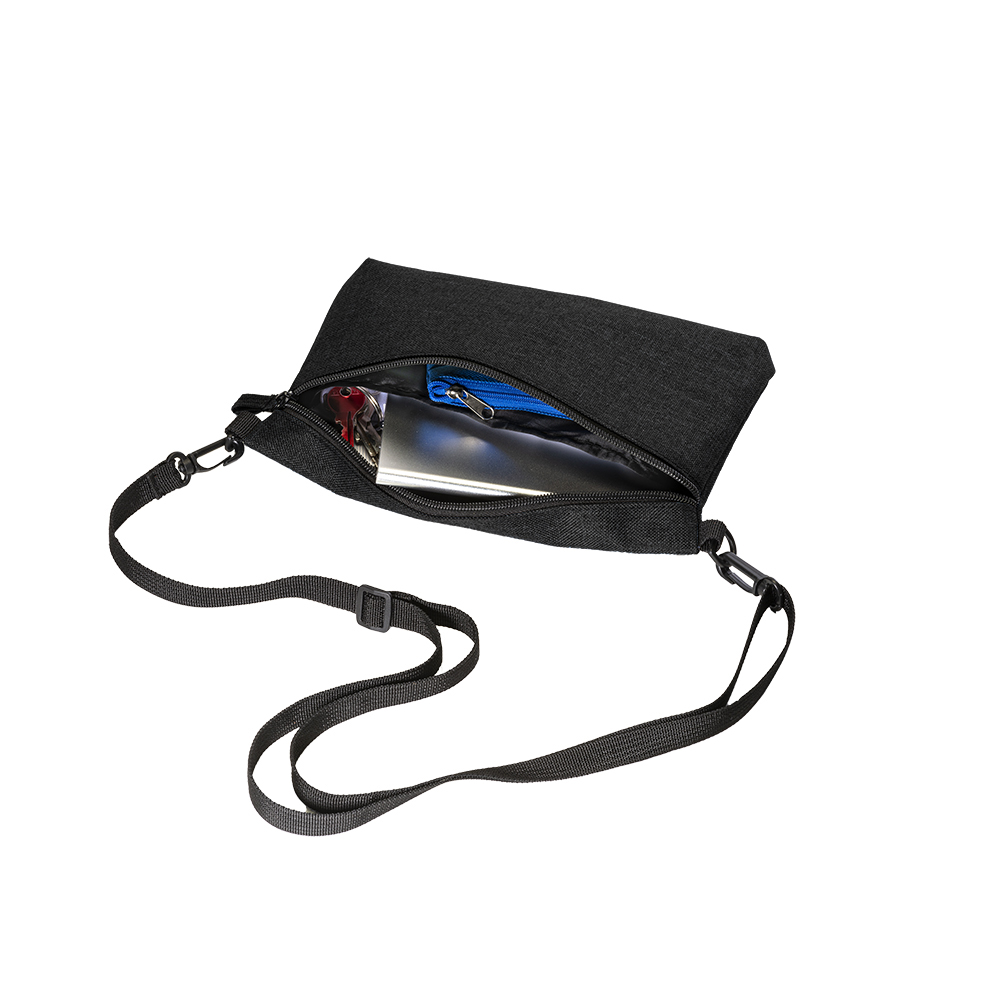 900D polyester melange shoulder bag Black