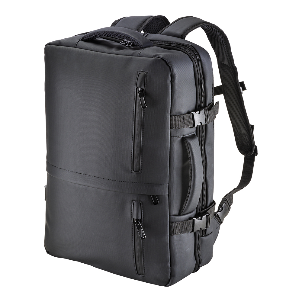 Travel backpack with laptop holder (15) in 600D polyester with water-resistant PU coating Black