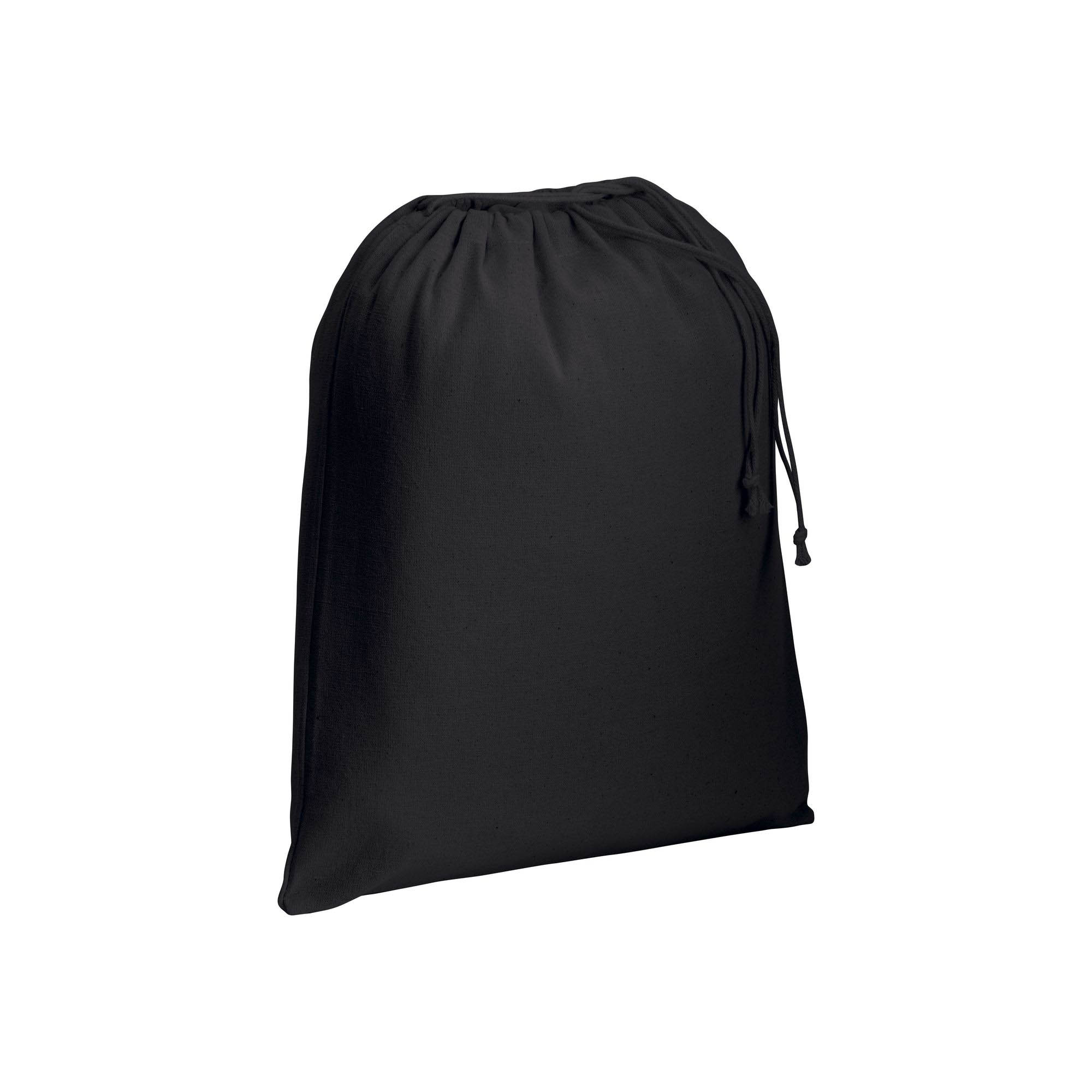 120 g/m2 cotton drawstring bag, 25 x 30 cm Black