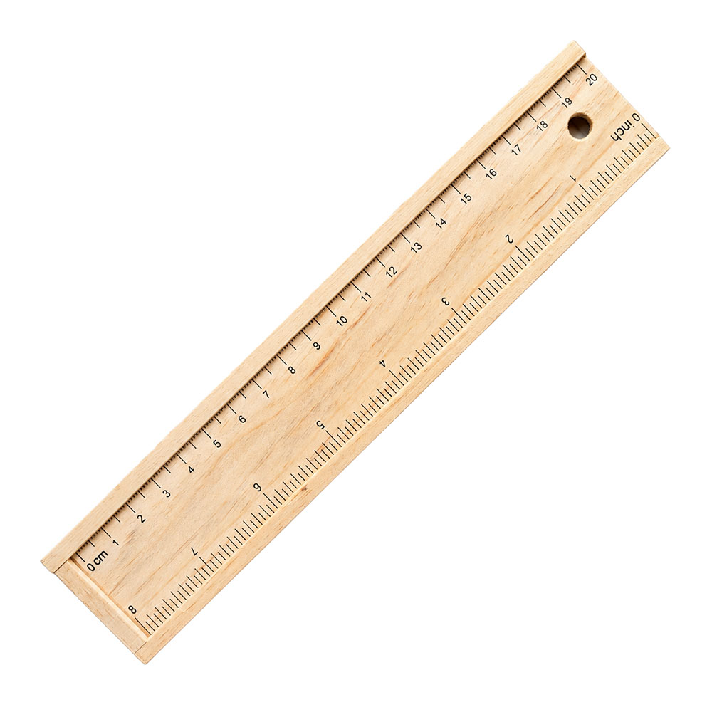 Wooden box containing 12 wooden colouring pencils with hexagonal cross-sections Natural