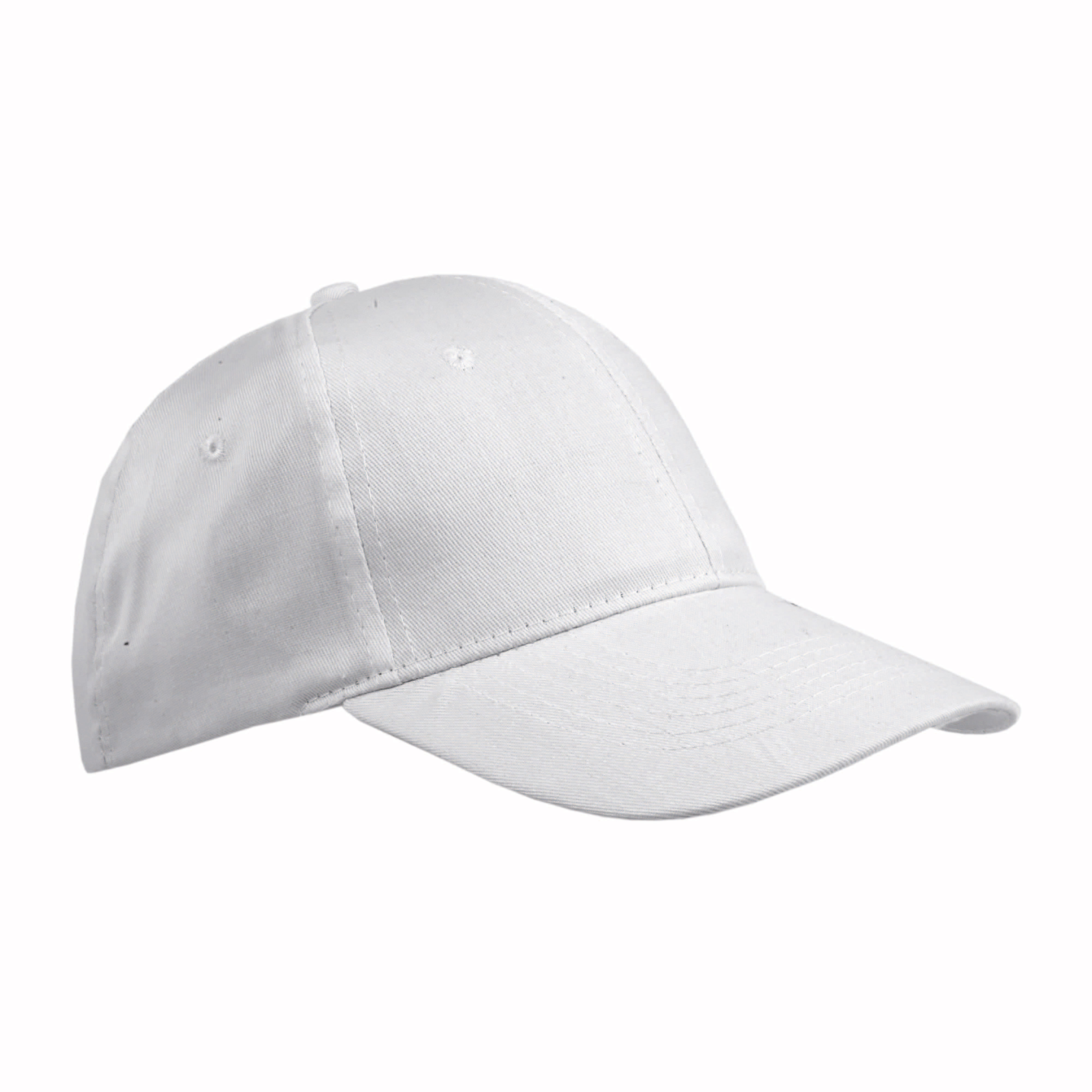 Cotton/polyester 6-panel cap with adjustable velcro strap White