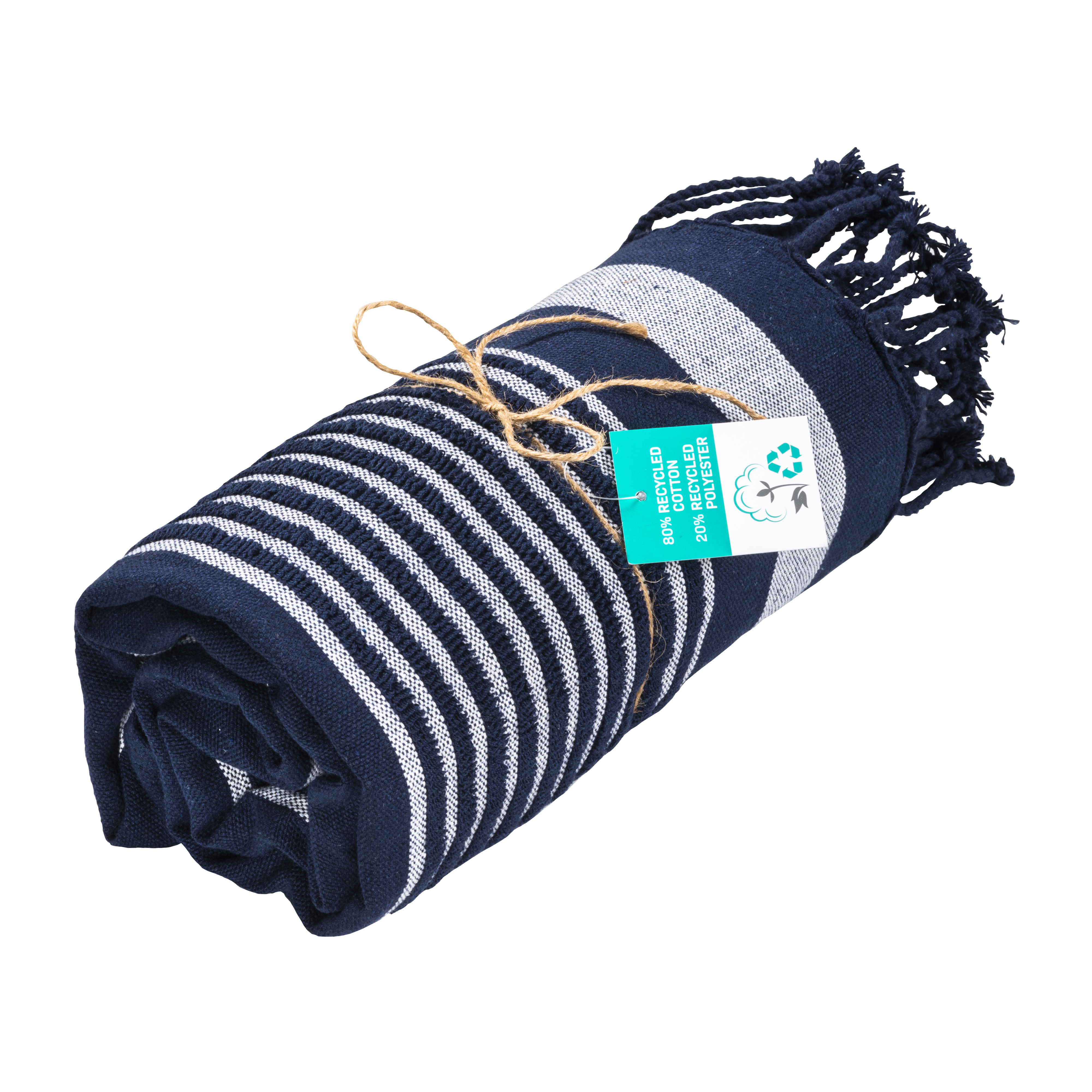 350 g/m2 recycled cotton beach towel/pareo Blue