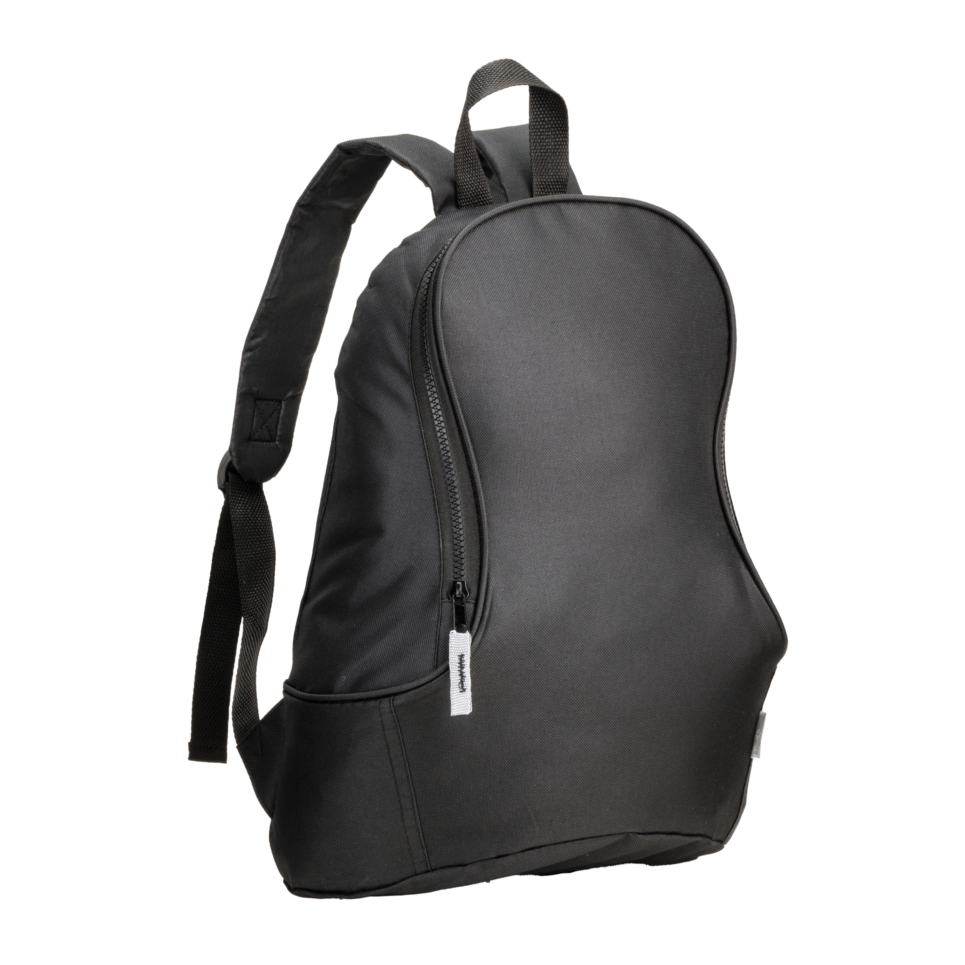 Recycled polyester R-PET backpack with adjustable padded shoulder straps Black
