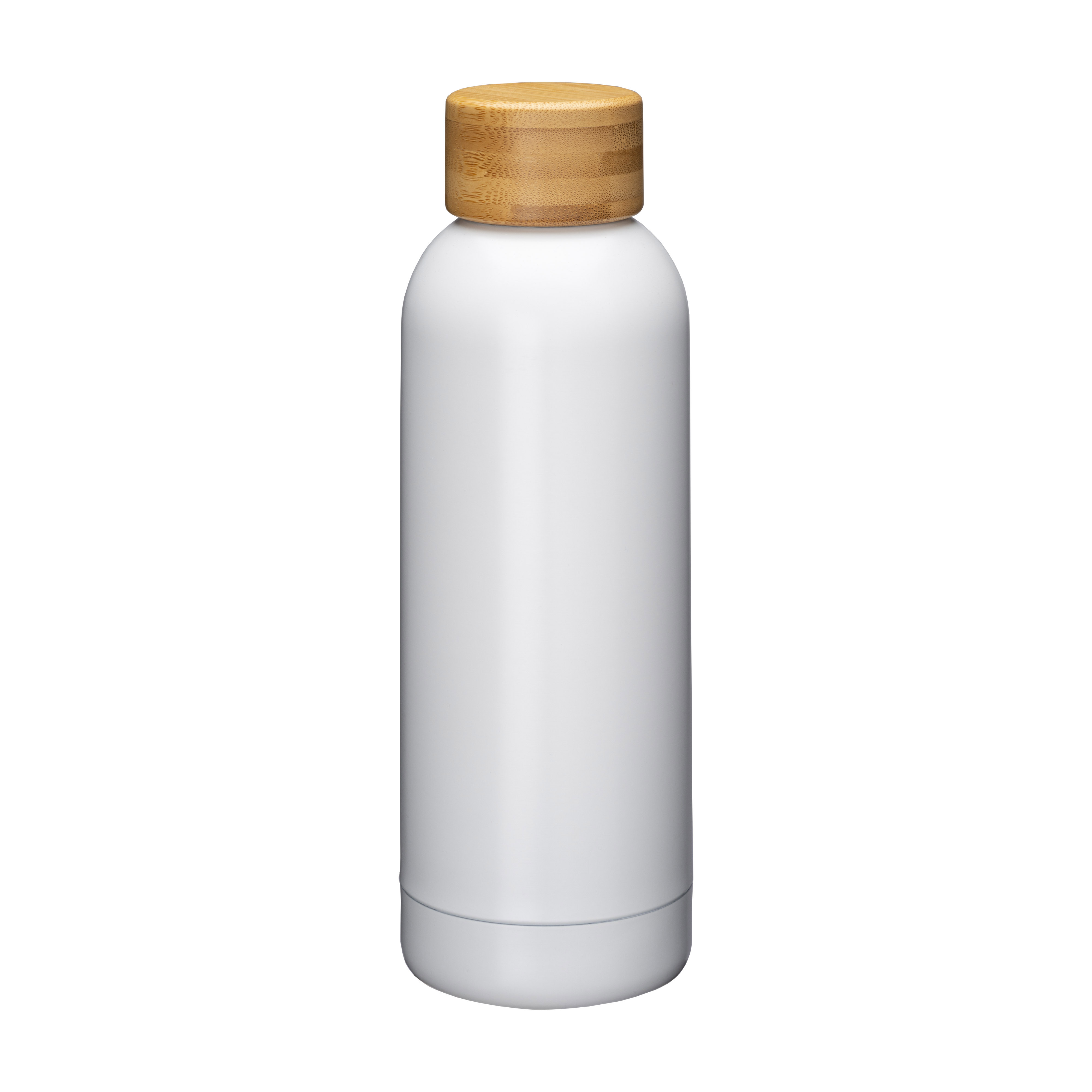 Stainless steel thermal bottle with double-walled insulation enhancing capacity White