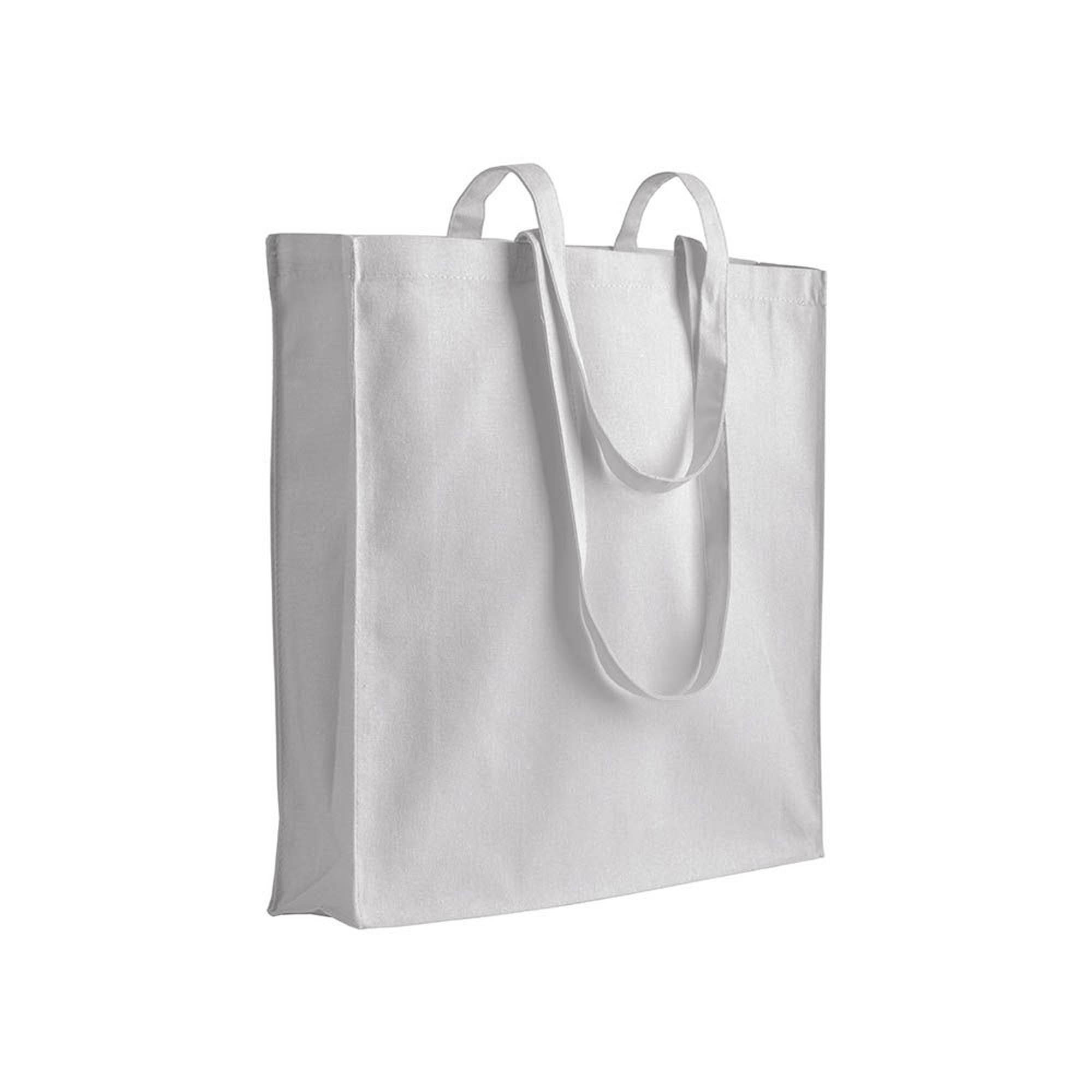 180 g/m2 cotton bag with long handles and gusset White