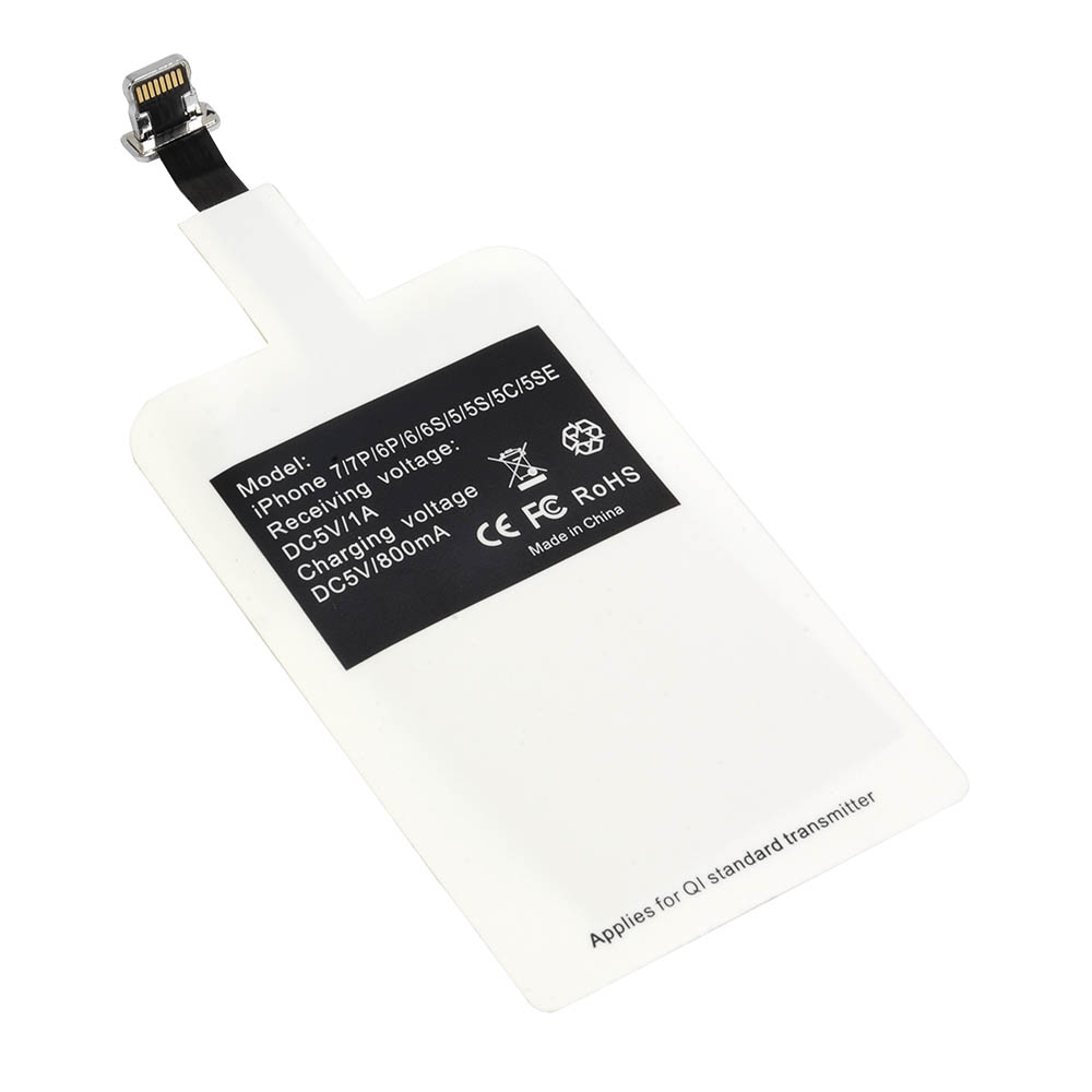 Qi wireless receiver with Lightning connector White