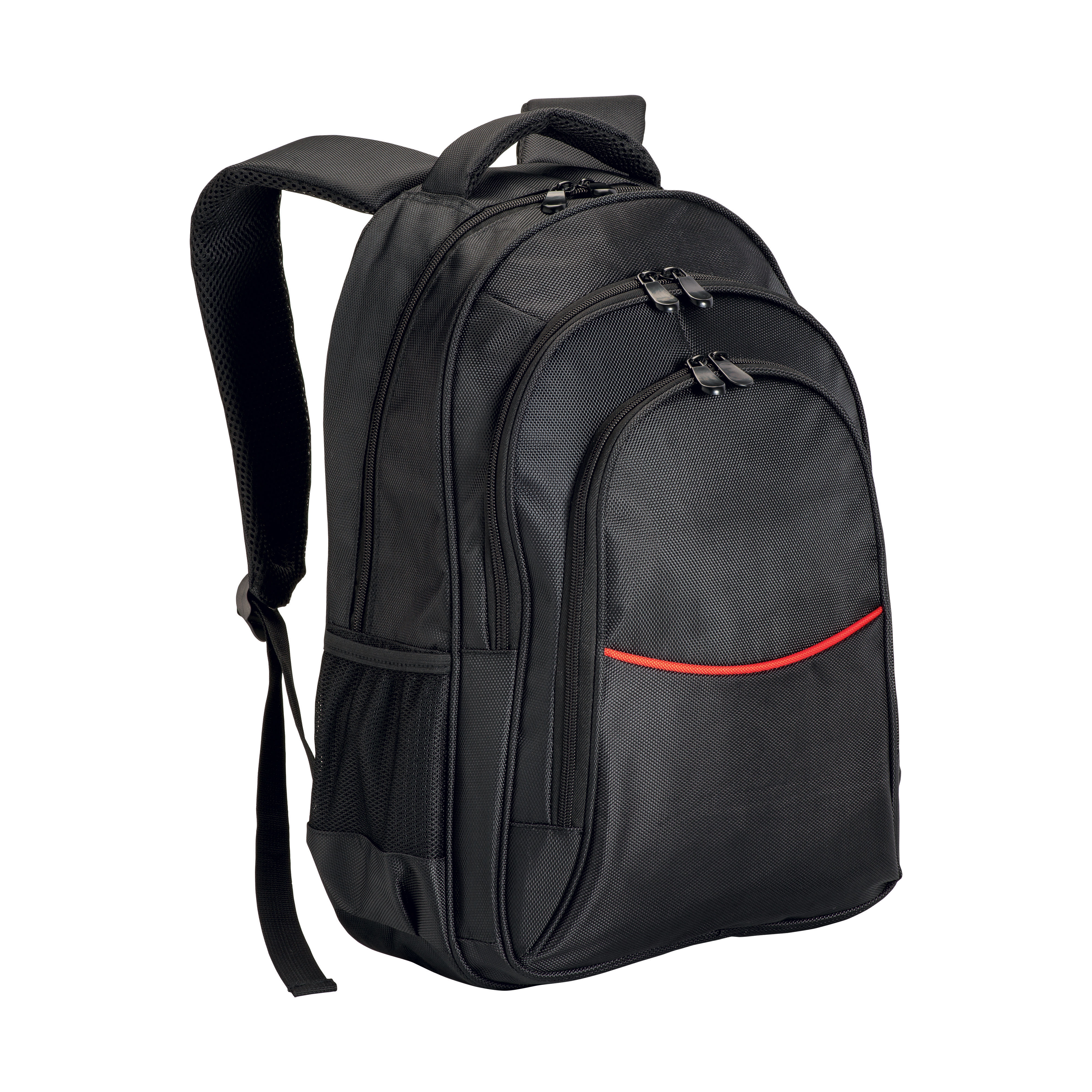 1680D polyester laptop backpack with 3 pockets Red