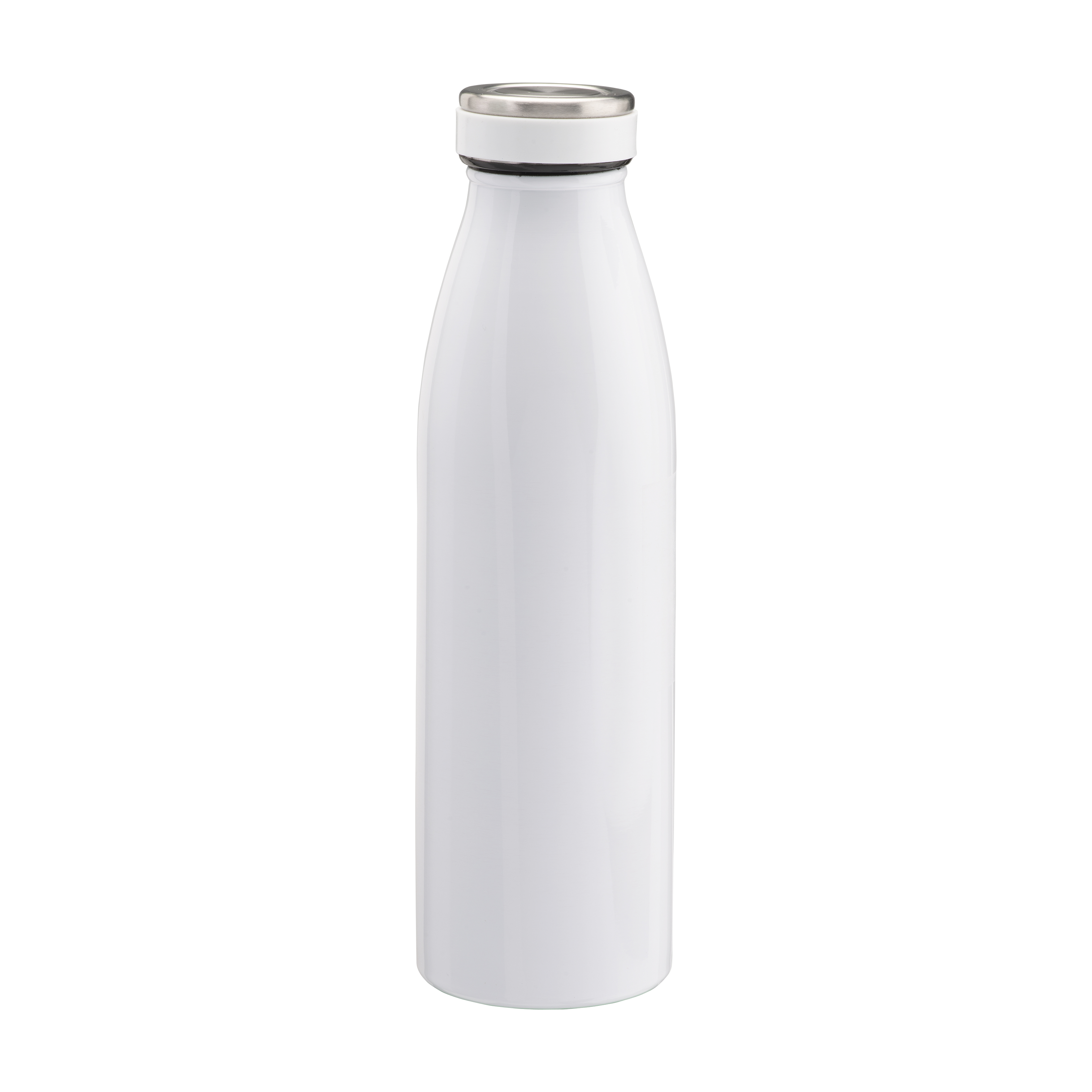 Double wall stainless steel thermos, insulating vacuum White