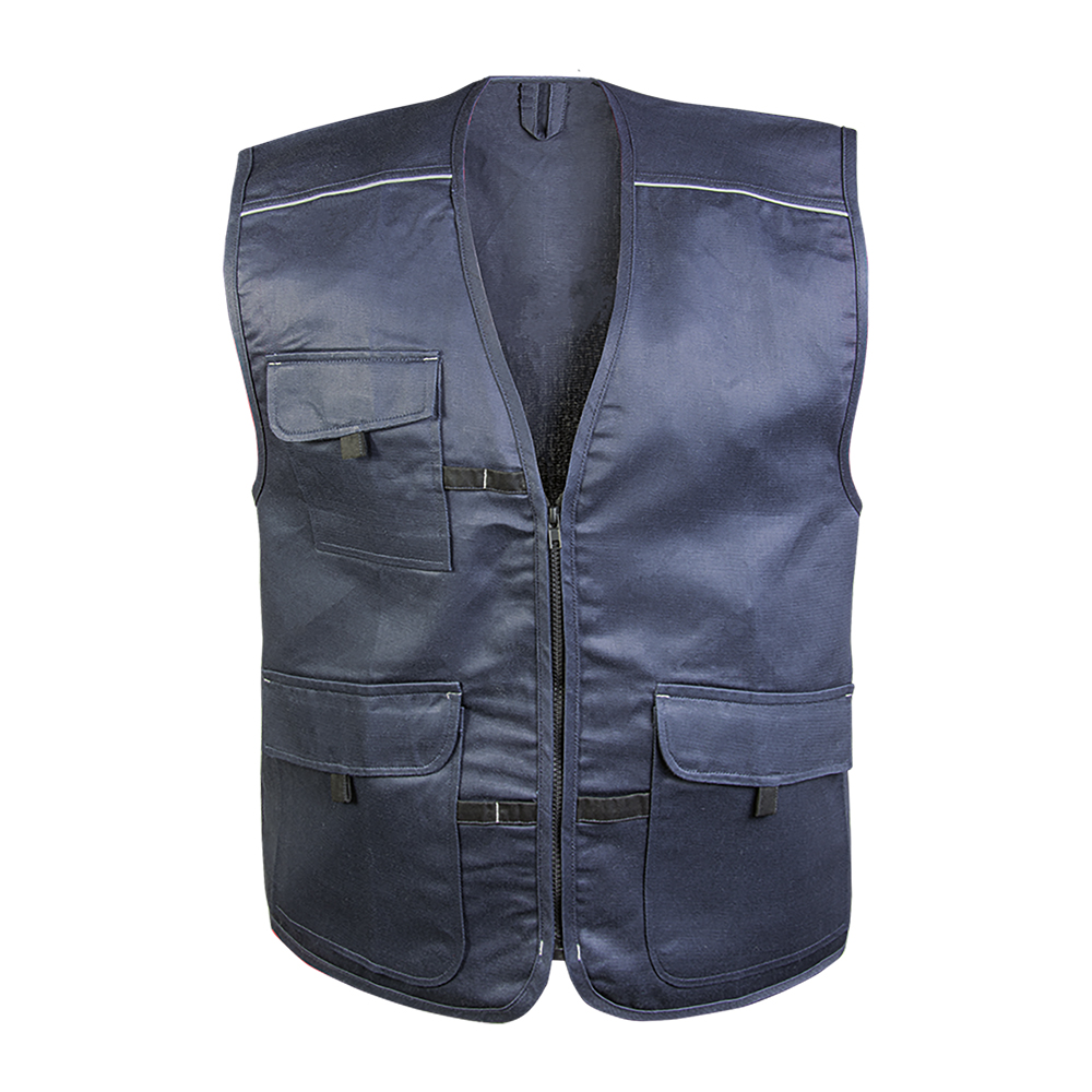Multi-pocket vest Blue L
