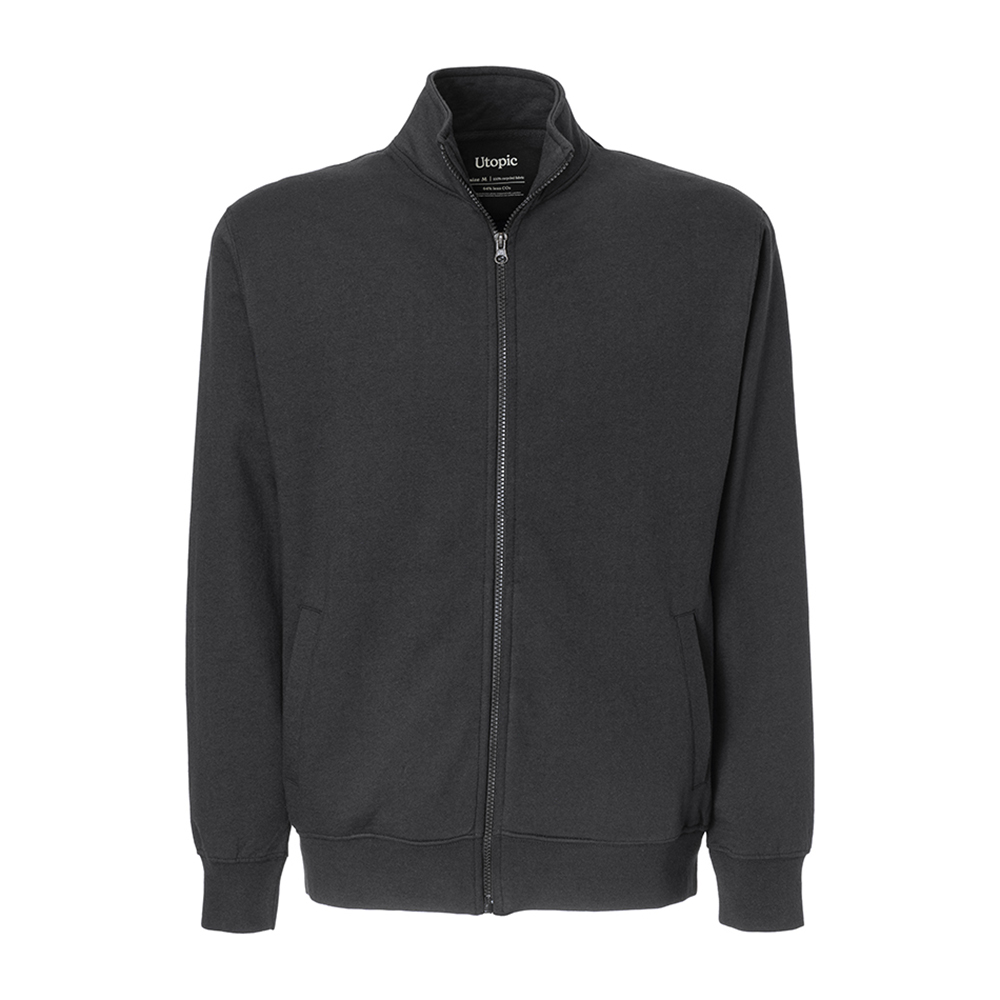 Unisex zip-up sweatshirt in regenerated cotton and polyester 280 g/m2 Black L